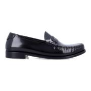 Saint Laurent Svart Monogram Penny Loafer Black, Dam