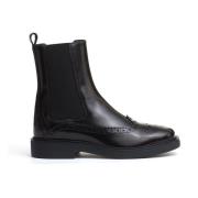 Tod's Svarta Läder Chelsea Ankelboots Black, Dam