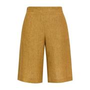 Maliparmi Faded Linen Wide-Leg Trousers Yellow, Dam