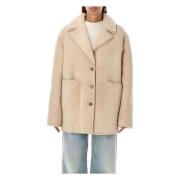 Loulou Studio Shearlingrock Ivory Ytterkläder Aw24 Beige, Dam