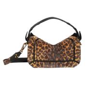 Jérôme Dreyfuss Leopardmönstrad Läder Crossbody-väska Brown, Dam