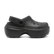 Crocs Svarta Slip-On Sandaler med Justerbar Rem Black, Dam