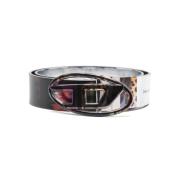 Diesel Metallic Finish Oval Logo Bälte Multicolor, Unisex