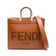 Fendi Läder Shoppingväska Brown, Dam