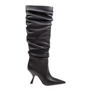 Michael Kors Svarta läder ankelboots Luna stil Black, Dam