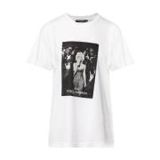 Dolce & Gabbana Stilig T-shirt med unik design White, Dam