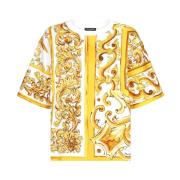 Dolce & Gabbana Stilren T-shirt med Unik Design Multicolor, Dam