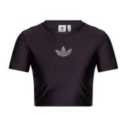 Adidas Originals Topp med skimrande logotyp Purple, Dam