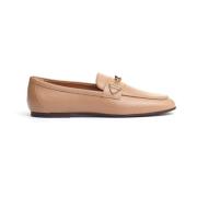 Tod's Beige Loafer Skor med T-Ring Spänne Beige, Dam