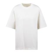 Jil Sander Boxy Crew Neck Logo T-Shirt Beige, Dam