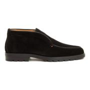 Santoni Svarta Slip-On Stiliga Skor Black, Herr