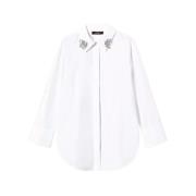 Twinset Broderad Poplin Skjorta White, Dam