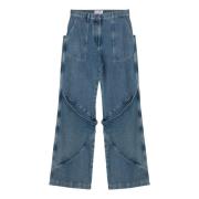 The Attico Avslappnad passform denim jeans Blue, Dam