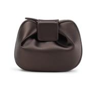 Gabriela Hearst Brun Satin Clutch Väska Brown, Dam