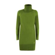 YES ZEE Dolcevita lurex stickad klänning Green, Dam