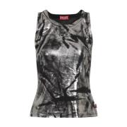 Diesel Elegant Svart Top Aw24 Black, Dam