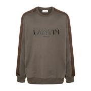 Lanvin Broderad Logo Crew Neck Sweater Brown, Herr