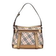 Burberry Vintage Pre-owned Canvas axelremsvskor Beige, Dam