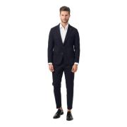 Mulish Blå Slim Fit Kostym Set Blue, Herr