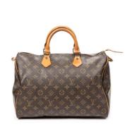 Louis Vuitton Vintage Pre-owned Belagd canvas handvskor Brown, Dam