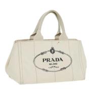 Prada Vintage Pre-owned Canvas handvskor Beige, Dam