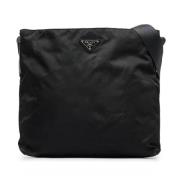 Prada Vintage Pre-owned Nylon axelremsvskor Black, Dam