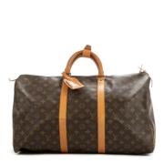 Louis Vuitton Vintage Pre-owned Belagd canvas handvskor Brown, Dam