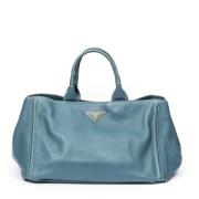 Prada Vintage Pre-owned Laeder handvskor Blue, Dam