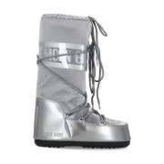 Moon Boot Silver snö stövlar med PVC-trim Gray, Dam