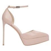 Estro Kvinnors Beige Platform Pumps med Ankelrem Er00115853 Beige, Dam