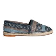 Dolce & Gabbana Blå Grå Vävd Läder Espadrillos Skor Blue, Herr