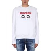 Dsquared2 Sweatshirt med logotryck White, Herr