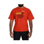 Dolce & Gabbana Orange Logo Print Crewneck T-shirt Orange, Herr