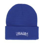 Usual Royal Blue Beanie Hat med Logo Blue, Herr