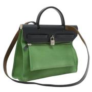 Hermès Vintage Pre-owned Canvas handvskor Green, Dam