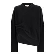 Laneus Asymmetrisk Crewneck Tröja Black, Dam