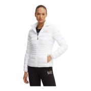 Emporio Armani EA7 Lättviktig Quiltad Vit Jacka White, Dam