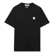 Msgm Svarta T-shirts och Polos med Logotyp Black, Herr