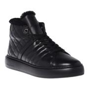 Baldinini Trainers in black speckled leather and quilted leather Black...