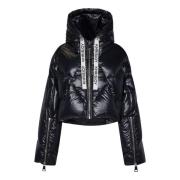 Khrisjoy Svart Nylon Dragsko Hood Jacka Black, Dam