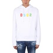 Dsquared2 Huvtröja Cool Fit Sweatshirt White, Herr