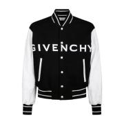 Givenchy Svart Vit Bomberjacka Randig Kant Black, Herr