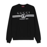 Gucci Svart tröja med logotyptryck Black, Herr