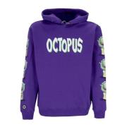 Octopus Lila Herrhoodie med Feed Me Print Purple, Herr