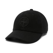 Stone Island Svarta Baseballkepsar Black, Herr