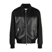 Alexander McQueen Panelerad Dragkedja Bomberjacka Black, Herr