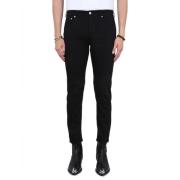 Alexander McQueen Knappstängning Biker Jeans Black, Herr