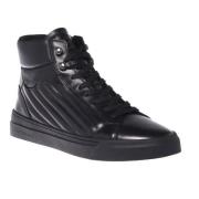 Baldinini Trainers in black quilted leather and leather Black, Herr