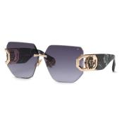 Philipp Plein Rose Gold Black Marble Solglasögon Pink, Dam