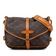 Louis Vuitton Vintage Pre-owned Canvas axelremsvskor Brown, Dam